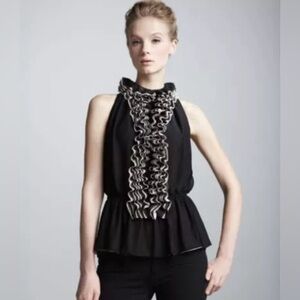 Robert Rodriguez Target Neiman Marcus Ruffled Top shirt Blouse chic Size Medium